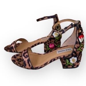 STEVE MADDEN Leopard Print Suede Leather Block Heel